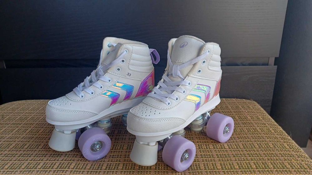 Ролкови кънки QUAD 100, бели, номер 33