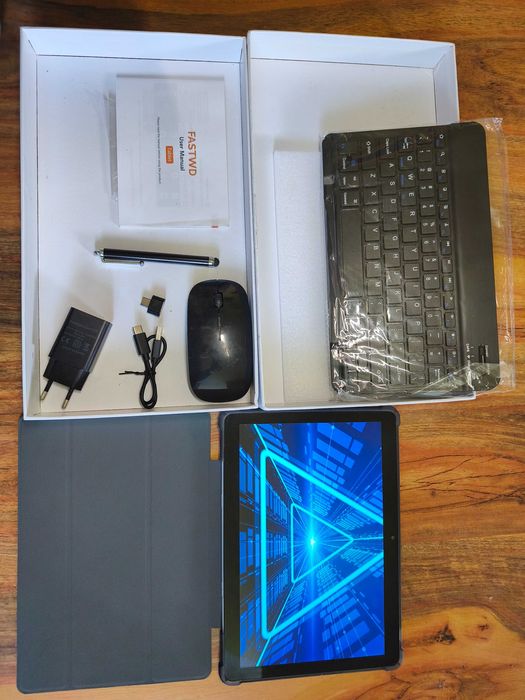 Нов таблет FASTWD 10-инчов Android 14, 36GB RAM + 128GB ROM, 5G WiFi..