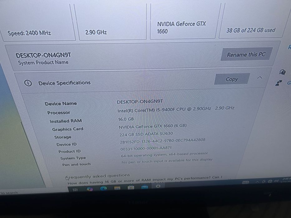 Calculator Gaming- i5-9400f /GTX 1660 /Cel mai ieftin pret de pe olx