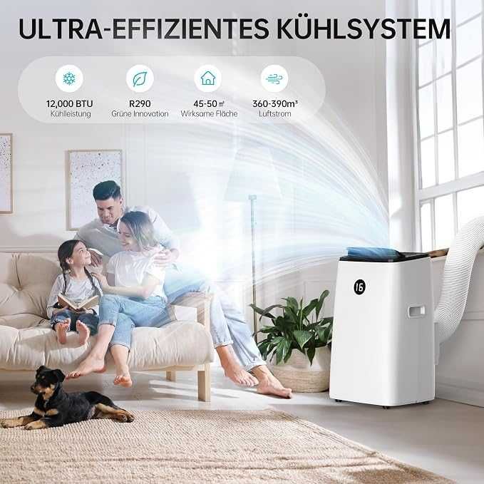Мобилен климатик DOMANKI 12000 BTU, 3 в 1, до 50 м² -НОВ