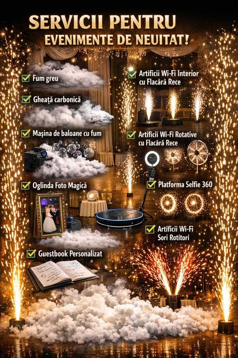 Foto-Video | Fum Greu | Artificii | Oglinda Magica | Selfie 360° | Cabina Foto