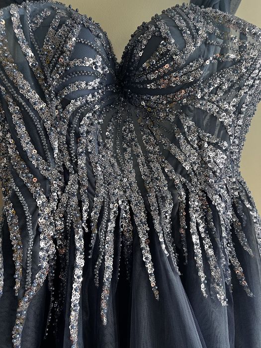 Rochie albastra de ocazie tulle