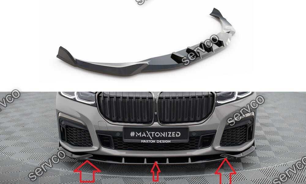 Pachet Set Splitter Exterior Lip Prelungiri Body kit tuning Bmw Seria 7 Long M-Pack G12 2019-2022 v14 - Maxton Design