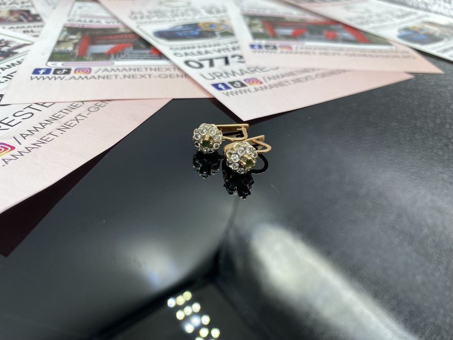 Amanet Next Generation/ Cercei din aur 14k cu diamante