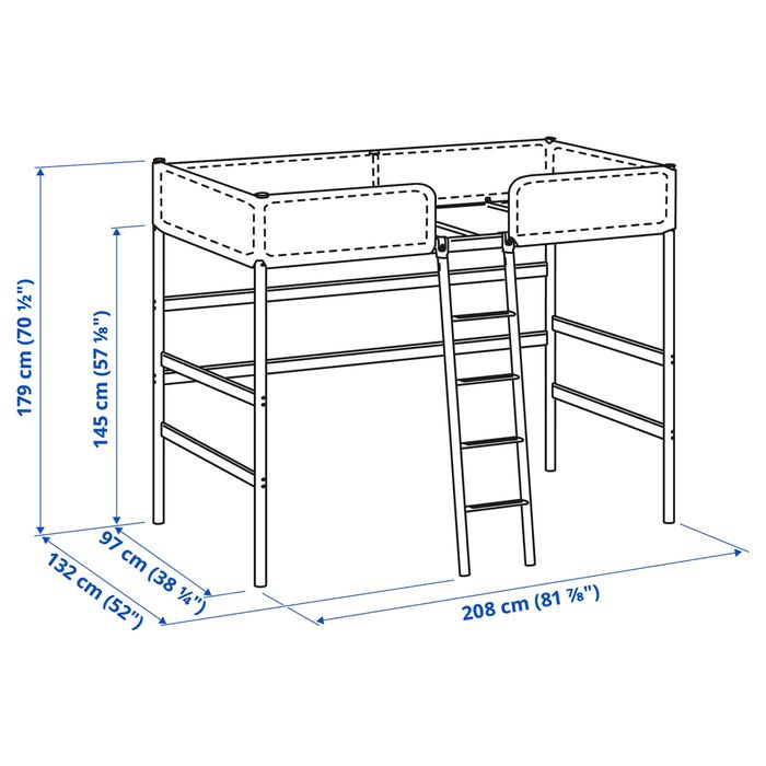 Кровать чердак IKEA TUFFING б/у 90x200см