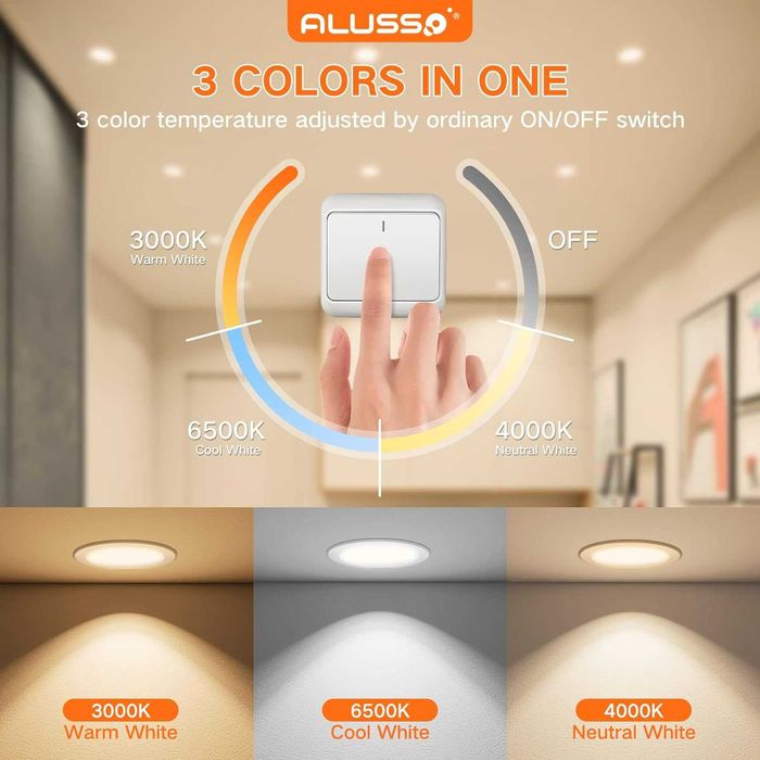 Bec Incastrat Spot LED ALUSSO,15W cu reglaj,175mm,pachet 6 buc,clasaF