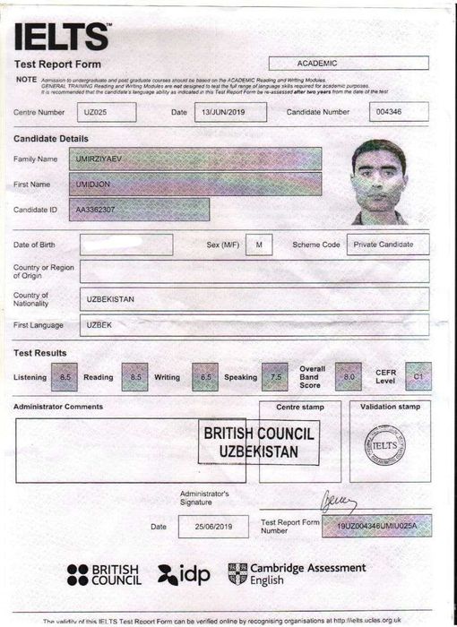 Ielts teacher (8,5)  online/ offline dars o'taman