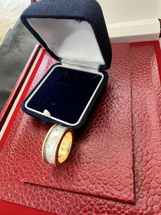 Inel/Verigheta argint cu pietre quartz, placat cu aur ,stare f buna!