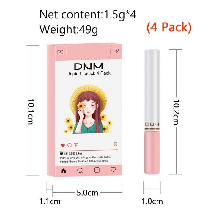 Комплект от 4 броя МАТОВИ ЧЕРВИЛА за устни с водоустойчива структура