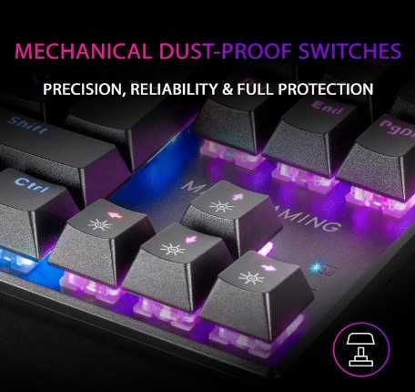 Механична клавиатура Mars Gaming MK80, геймърска