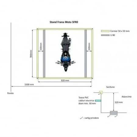 Stand de frana pentru motociclete si mopad-uri clasa 1, EC-SFR.0