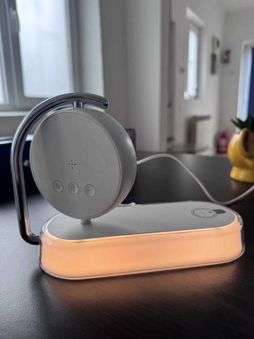 Încărcător wireless Qi cu ceas digital, boxă și lumină de noapte