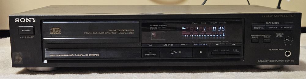Sony CDP-670, CD-player functional, 1989