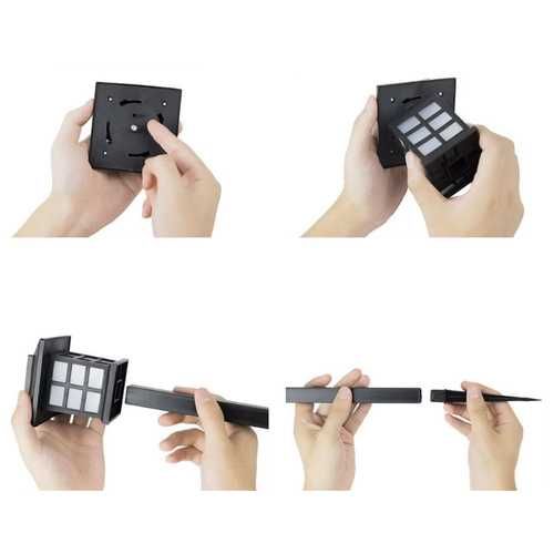 6 броя LED градински соларни лампи за алея и двор къщички