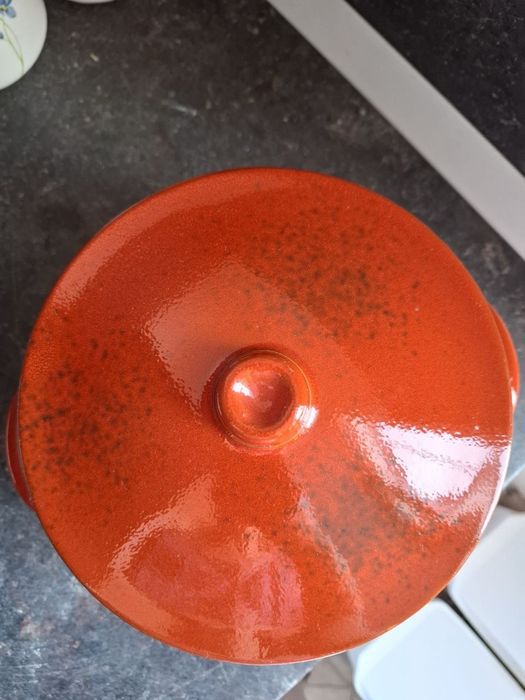 Винтажен Глинен Съд (Котлон) "Feuerfest" от ZELLER KERAMIK - ИЗЦЯЛО НО