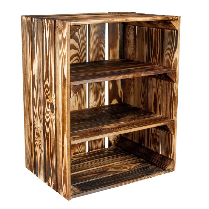 Ladite / Lazi / Cutii din Lemn de Pin Arse 50x40x30 cm