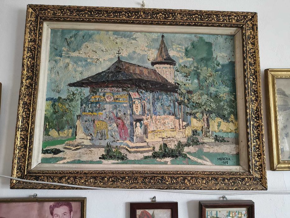 Vand Tablou MERCEA 1978 – ulei pe pânză, ramă aurie – stare excelentă
