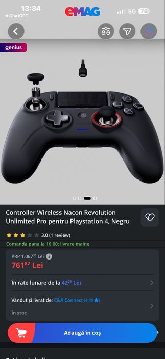 Vand controller ps4 unlimited pro uzat(aproape nou)