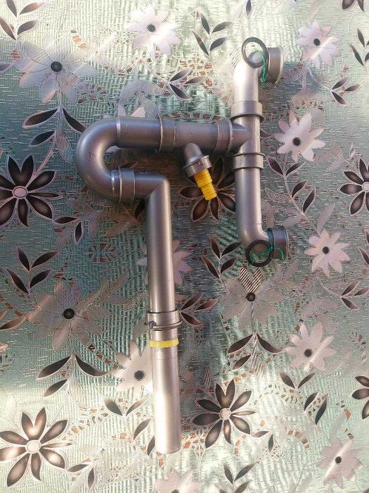 Chiuveta inox cuva dubla , cu baterie si sifon