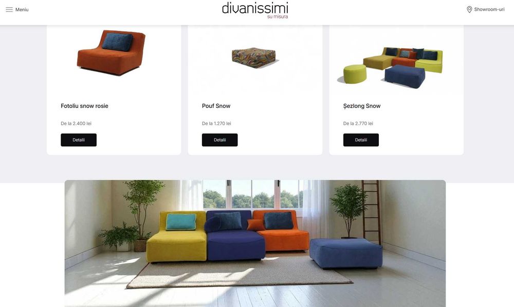 Set 3 canapele/fotolii modulare + masuta din acelasi material Divanissimi