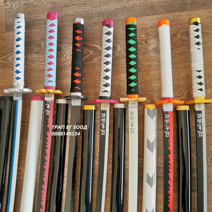 Demon Slayer Katana Cosplay Катана Острие от БАМБУК Аниме 80 и 104  см