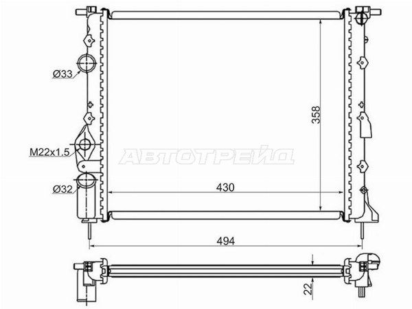 Радиатор Renault Logan