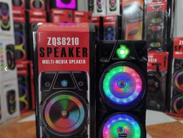 Нова Cobra ZQS8210 2х8 120W ПРЕНОСИМА КАРАОКЕ КОЛОНА цветомузика двоен