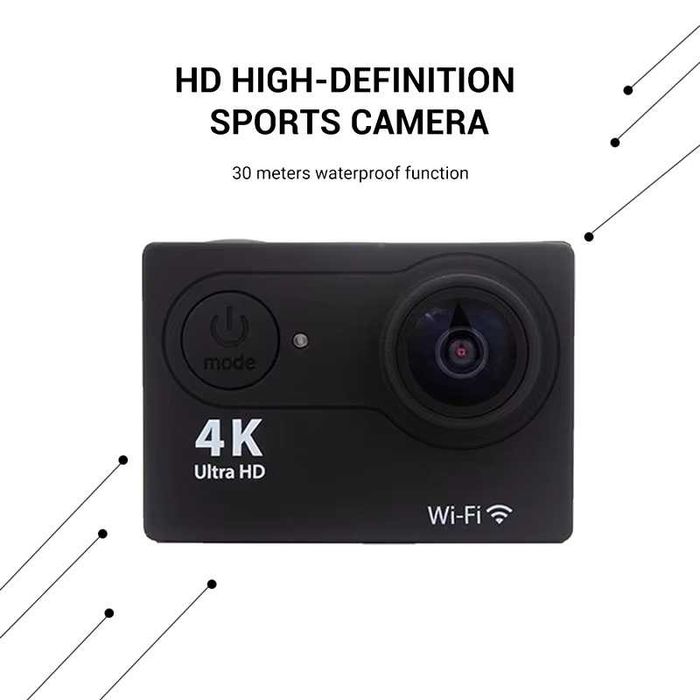 Екшън Камера 4K с Wi-Fi, Водоустойчива Заснемане Спортна Камера Мото