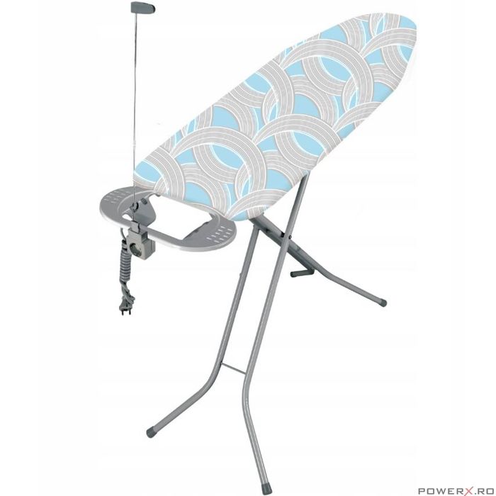 Masa de calcat 145 X 38 cm, suport pentru fierul de calcat, priza