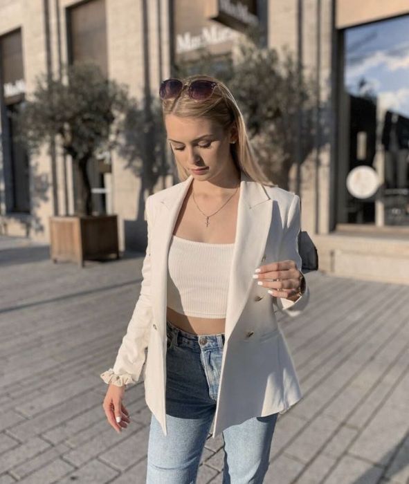 Бял блейзър/сако Zara XS