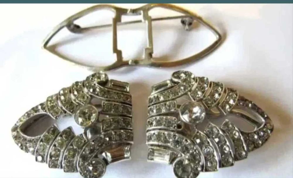 Brosa si bratara germania argint si cristale