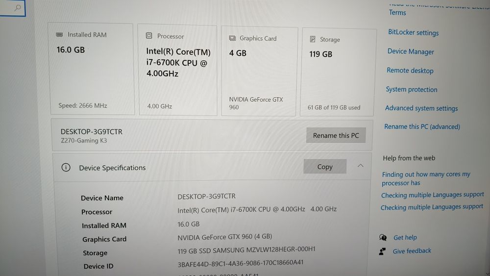 Kit gaming de buget: i7 6700k+cooler, Gigabyte Z270 gaming k3, m2 128gb cu win 10pro