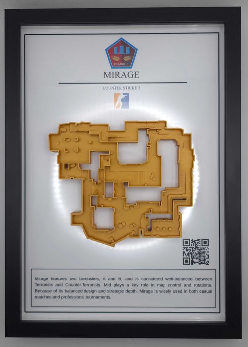 Tablou / Rama foto harti Counter Strike 3D – Dust 2, Mirage, Nuke