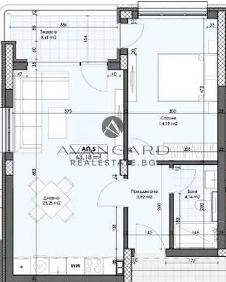 оф.25184 Двустаен в новострояща се сграда/ Марково