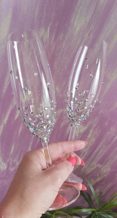 РАЗПРОДАЖБА!!! Рисувани ритуални сватбени чаши-комплект от 2бр