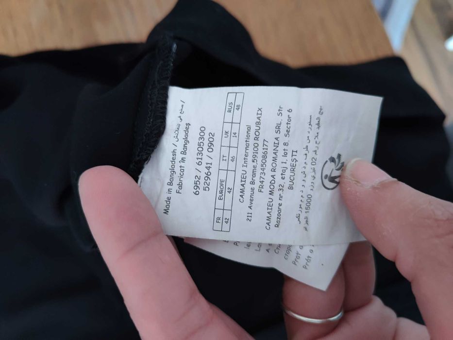 Cămașă damă neagră Camaïeu, mărimea 42 / XL