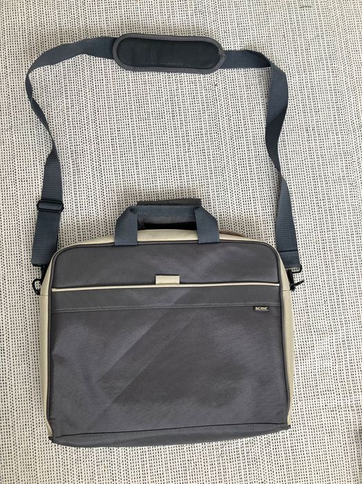 Geanta Acme laptop - gri& crem