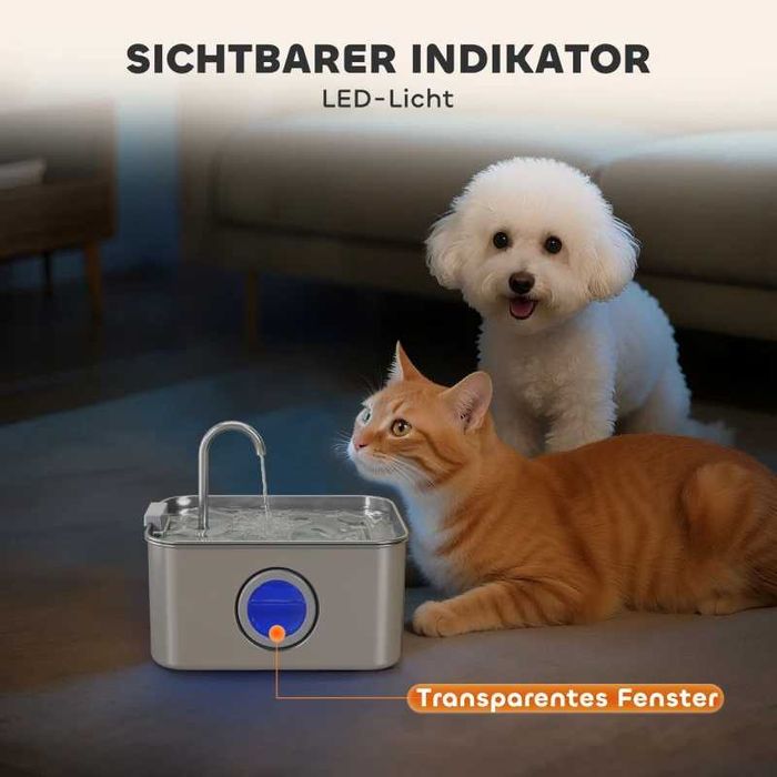 PawHut Автоматичен диспенсър за вода за пиене 3.2L за котка/куче