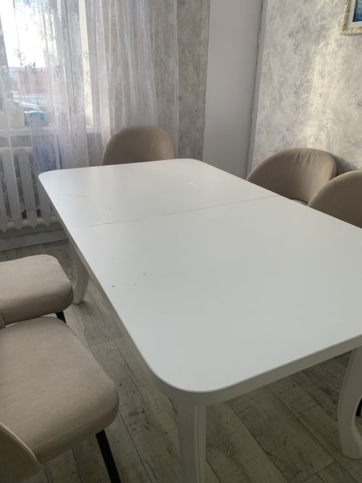 Стол раздвижной белый