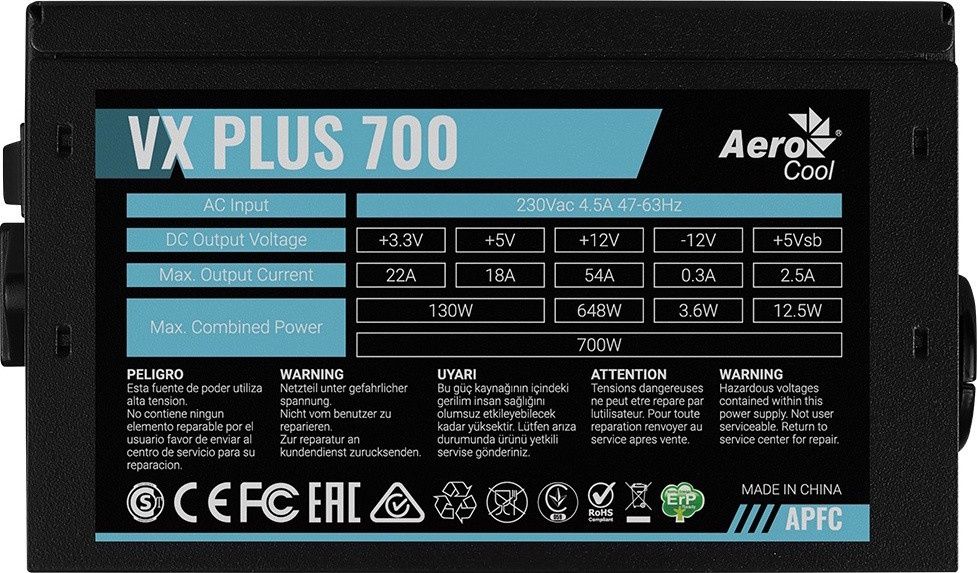 Блок питания Aerocool VX plus 700watt