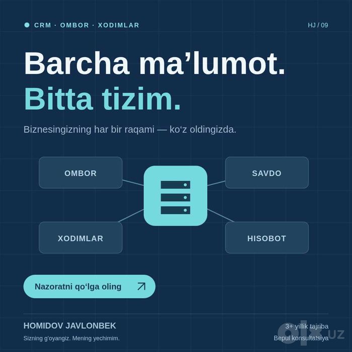 Klinika uchun boshqaruv va qabulga yozilish dasturi