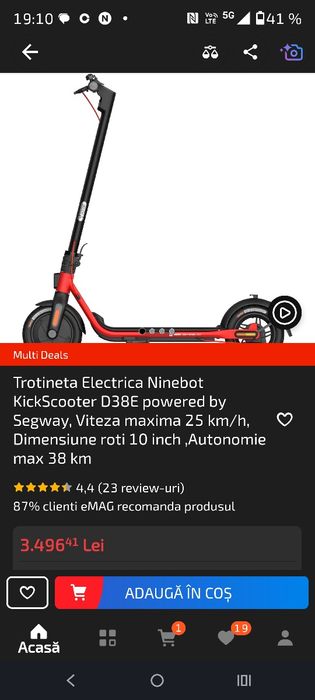 Trotineta electrica segway nineboot d38d