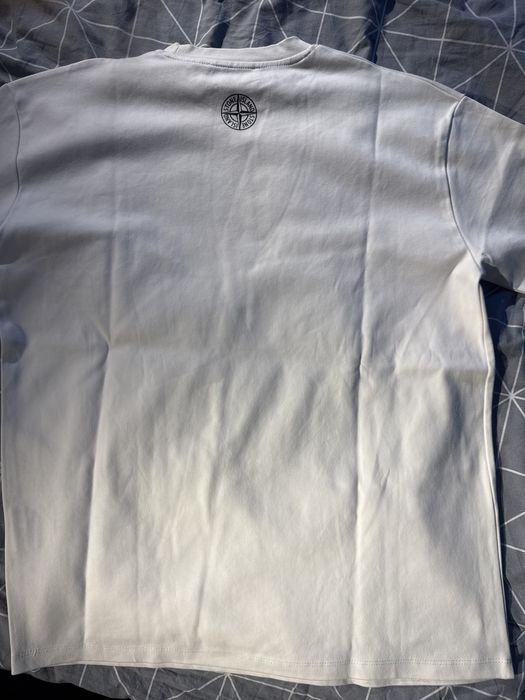 Tricou Stone Island, marimea M, alb, nicio purtare, impecabil