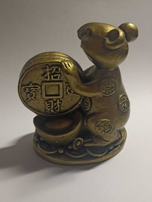 Статуэтка "Крыса с монетой" Фен-шуй