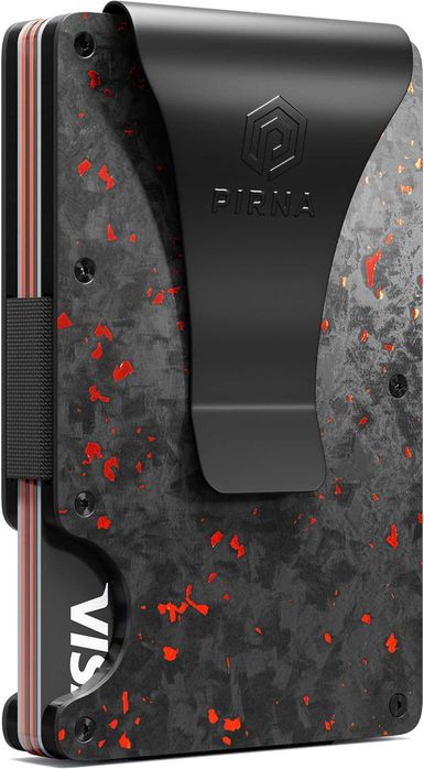 Nou - Portofel fibra de carbon slim RFID blocking pana la 12 carduri cadou barbati