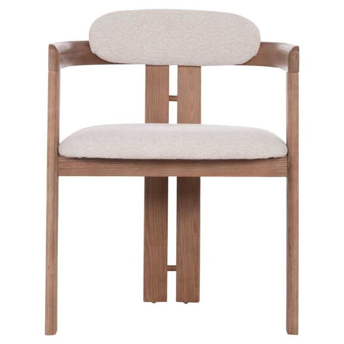 Трапезен стол, KALL, Бежов, Кафяв, Текстил, 56х45х73см.