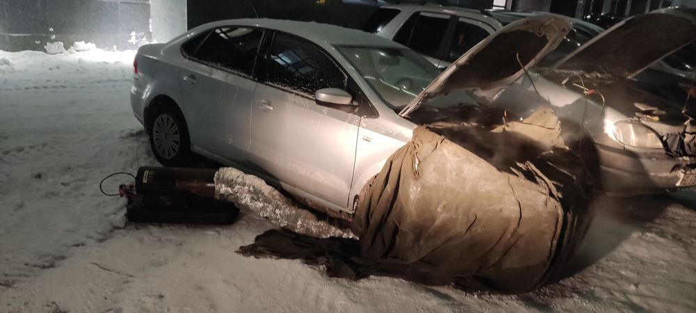 Отогрев авто  и прикурка