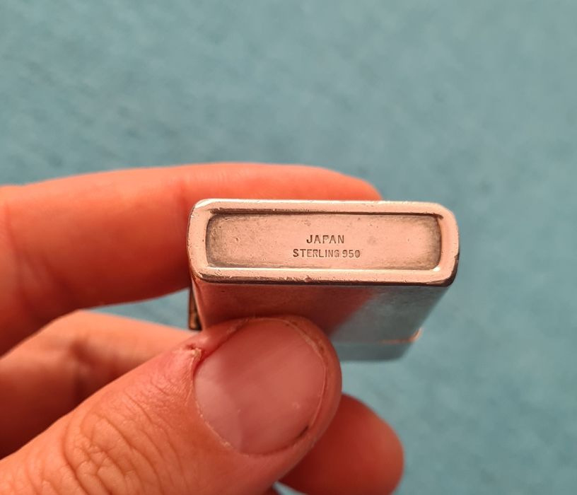 Bricheta Din Argint 950 Japan Veche Pe Benzina Stil Zippo
