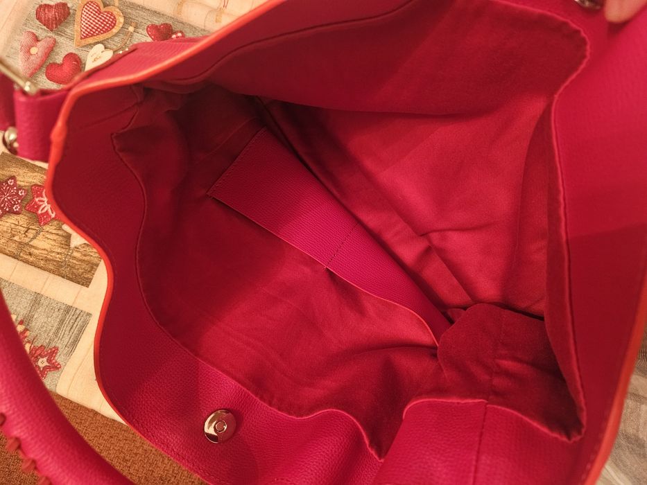 Plik естествена кожа чанта цвят Малина