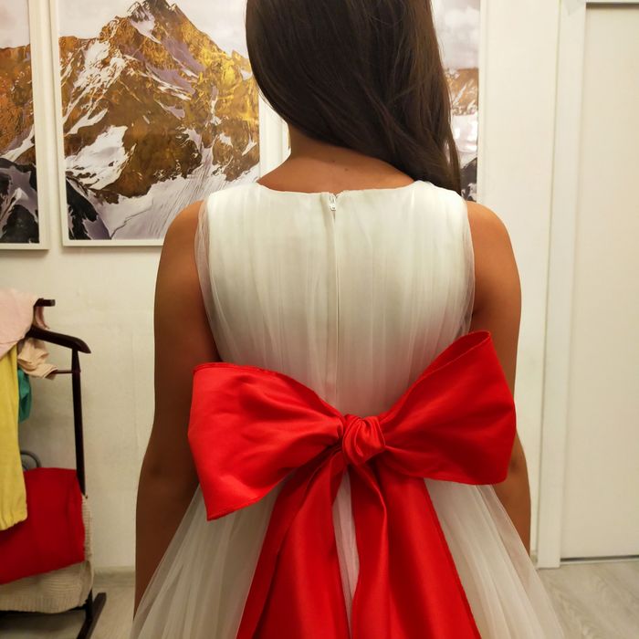 Платье пышное белое для девочки рост 122-132